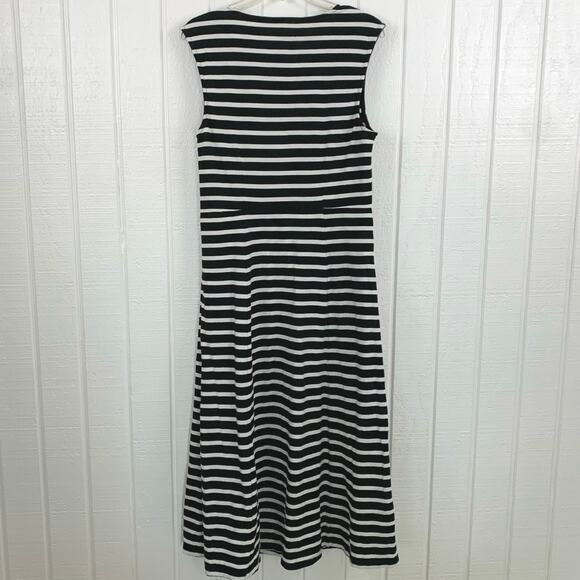 J.Crew Women Dress Midi Sleeveless Nautical Preppy Striped Summer Coastal Medium - Picture 6 of 8